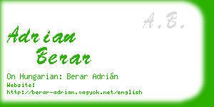 adrian berar business card